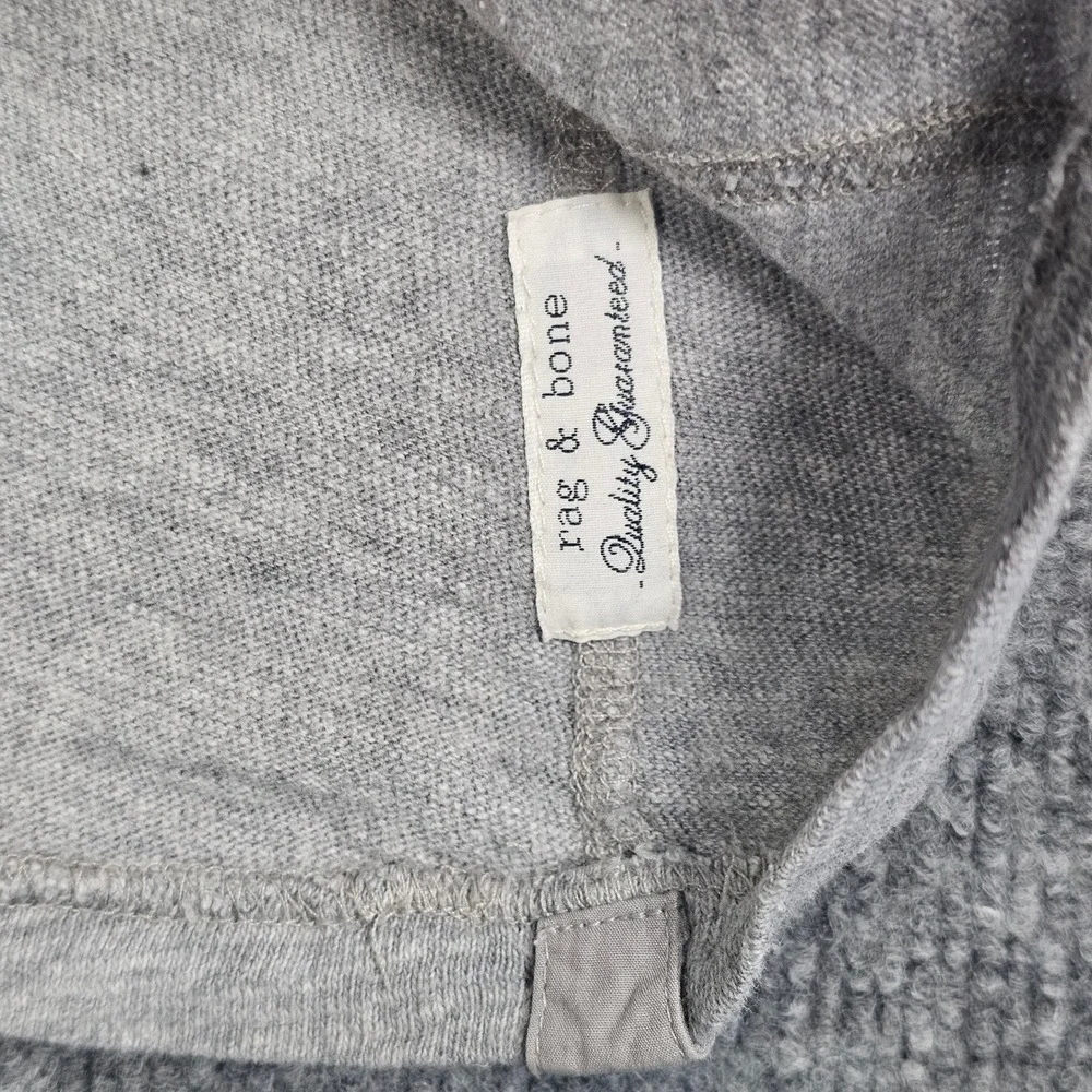 rag & bone Men's Size S Short Sleeve Henley T-Shirt Heather Gray Cotton Slub